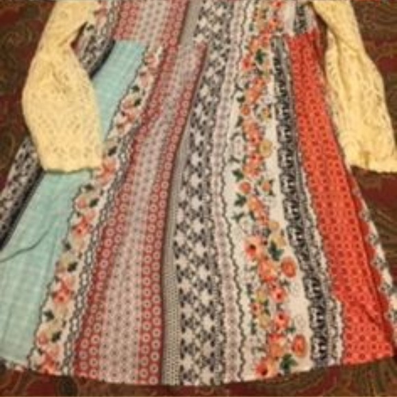 Patchwork style short swing dress - Picture 4 of 7